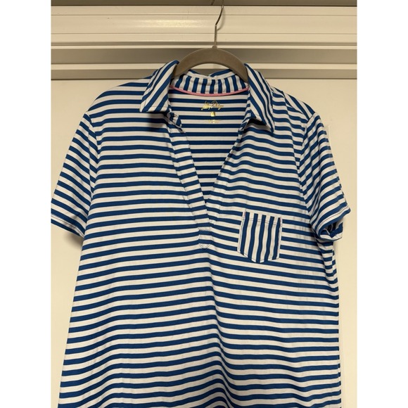 Lilly Pulitzer, Dune UPF 50+ Short Sleeve Dress, Barton Blue St. Tropez, Large - Picture 2 of 9